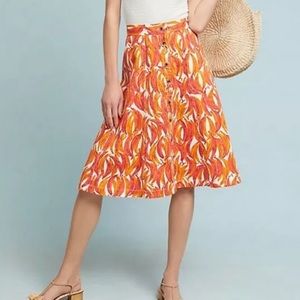 Maeve Banana Grove Printed Denim A Line Skirt